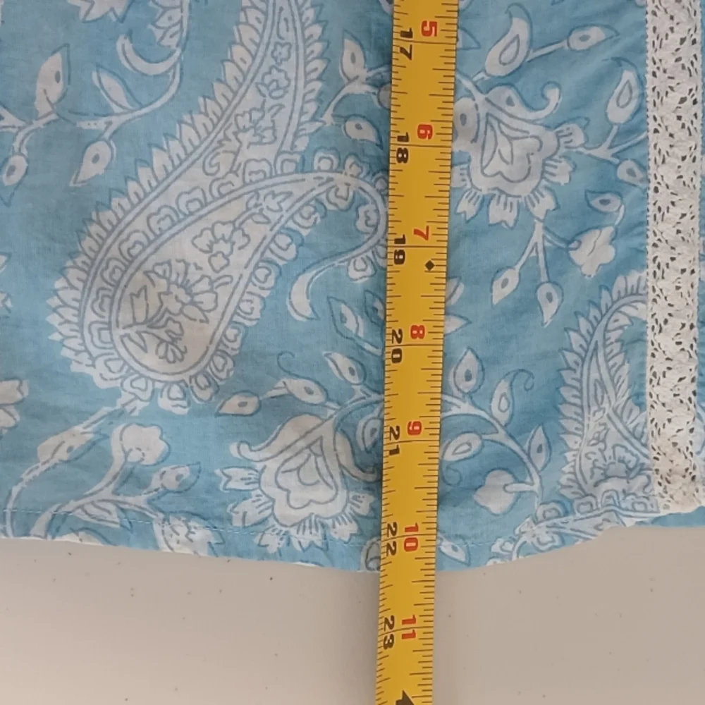 Tuckernuck Light Blue and White Floral Lace-Trim Button Down Shirt - Picture 10 of 15